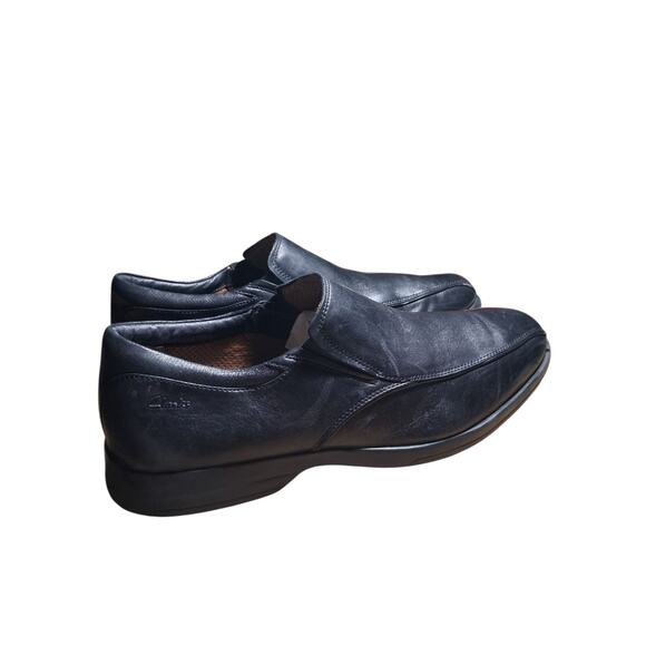 Clarks Plus Black Leather Mens size 11M Casual Career Church Slip-on Loafers - Picture 12 of 16
